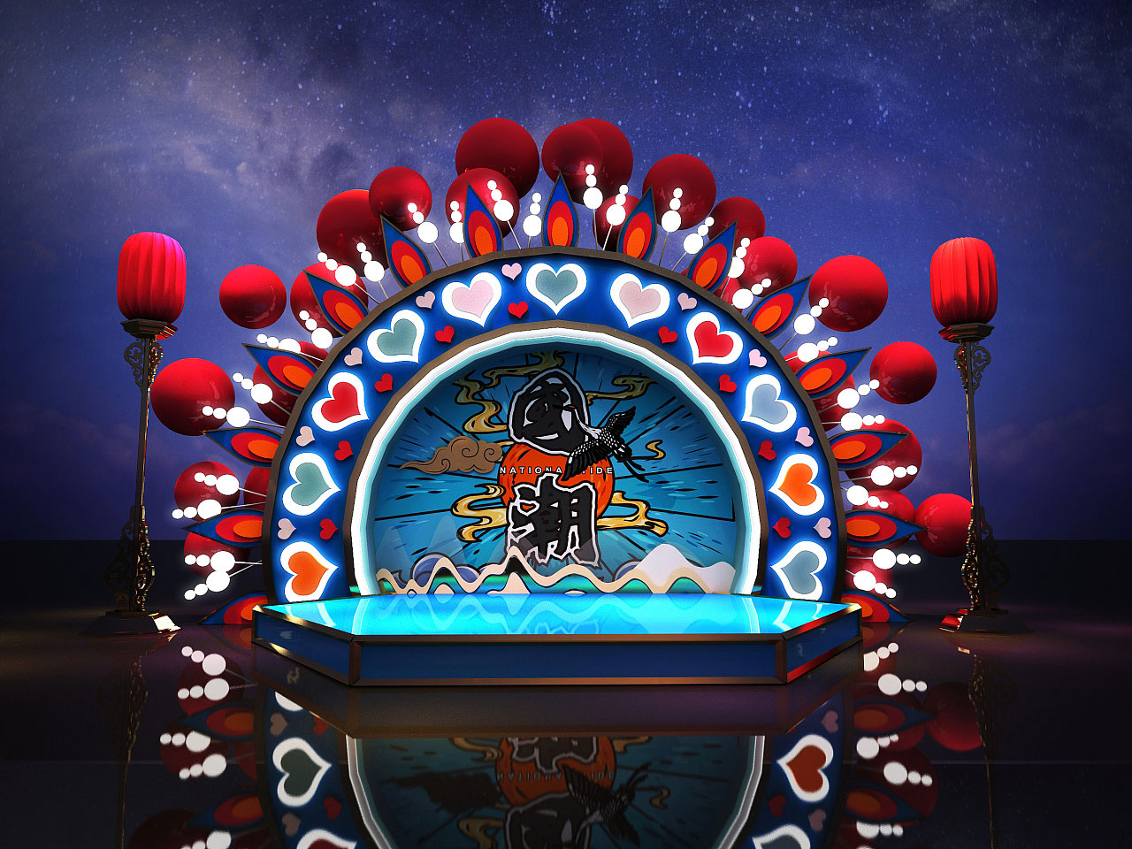 国潮美陈京剧主题设计