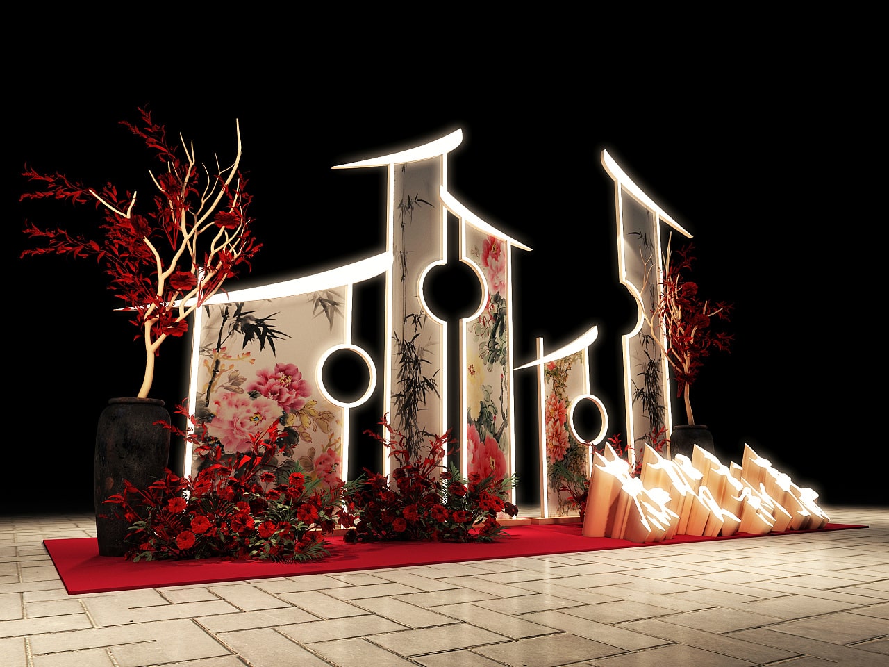 新春亮化中式主题美陈设计