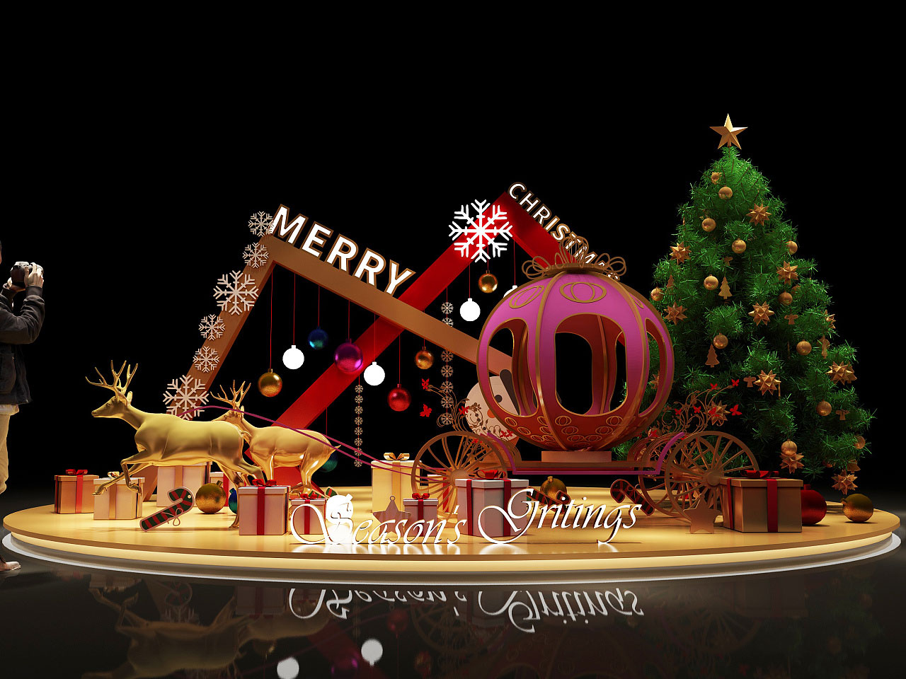 天河城 圣诞节美陈打卡设计