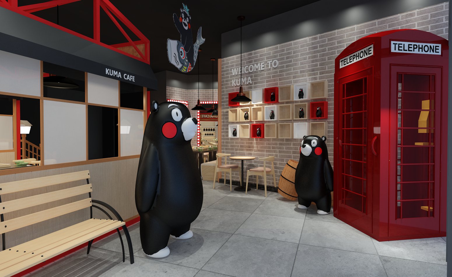 熊本熊主题餐厅 餐饮空间设计